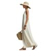 Elegant White Maxi Dress – Minimalist Flowing Summer Dress