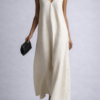 Linen Style Maxi Dress – Minimalist Sleeveless Dress