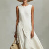 Elegant White Maxi Dress – Minimalist Flowing Summer Dress