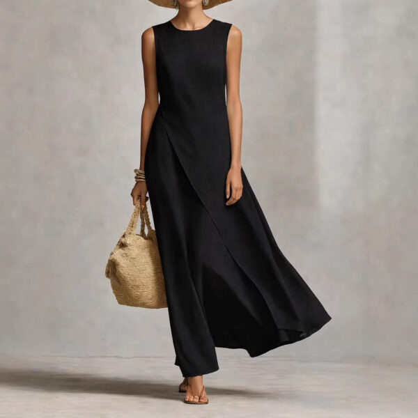 Elegant White Maxi Dress – Minimalist Flowing Summer Dress